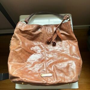 Cynthia Rowley Brown Slouchy Hobo Bag with Rose Detail